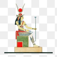 Egypt goddess png vintage illustration, transparent background