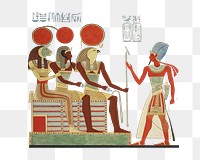 Egypt gods png ancient illustration on transparent background