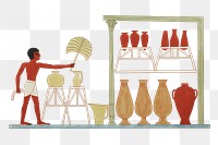 PNG Egyptian vases vintage illustration, transparent background. Remixed by rawpixel. 