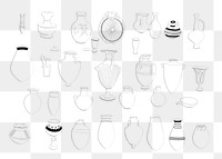 Png Collection of vases from the paintings, Egyptian hieroglyphs, transparent background