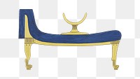 PNG Egyptian bed vintage illustration, transparent background. Remixed by rawpixel. 