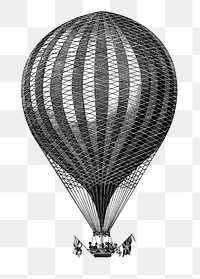 Balloon png vintage illustration on transparent background