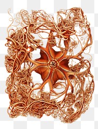 Basket star png vintage sticker, transparent background