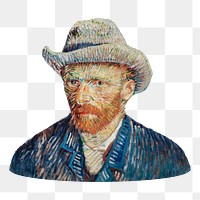 Png Vincent van Gogh's Self-Portrait, vintage illustration, transparent background. Remixed by rawpixel.