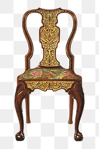 Chair png vintage Illustration set on transparent background