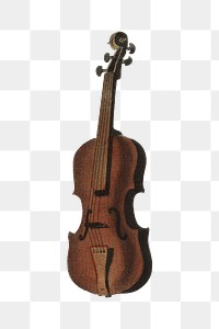 Viola violin png vintage illustration on transparent background