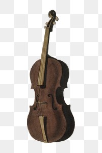 Png viola violin vintage illustration, music instrument on transparent background