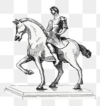 Png man riding horse, transparent background