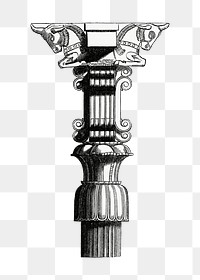 Pillar png ancient illustration, architecture design on transparent background