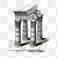 Pillar png ancient illustration, architecture design on transparent background