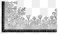 Decorative ornaments png vintage border, transparent background