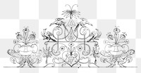 Flourish ornaments png vintage illustration, transparent background