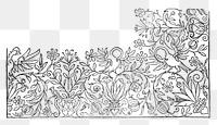 Vintage ornaments png border sticker, transparent background