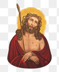 Jesus Christ png crown of thorns, vintage illustration, transparent background. Remixed by rawpixel.