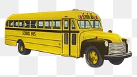 School bus vehicle  png, transparent background. Remixed by rawpixel.