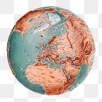 Vintage globe png, world map illustration by Manning, F. E, transparent background. Remixed by rawpixel.