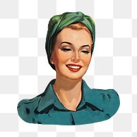 Smiling woman png, vintage illustration by George Roepp on transparent background. Remixed by rawpixel.