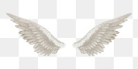 Vintage white bird png wings illustration, transparent background. Remixed by rawpixel.