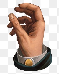 Businessman's hand png, vintage gesture illustration, transparent background. Remixed by rawpixel.