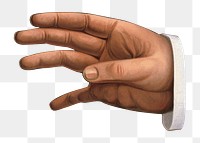 Businessman's hand png, vintage gesture illustration, transparent background. Remixed by rawpixel.