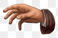 Businessman's hand png, vintage gesture illustration, transparent background. Remixed by rawpixel.