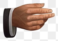 Businessman's hand png, vintage gesture illustration, transparent background. Remixed by rawpixel.