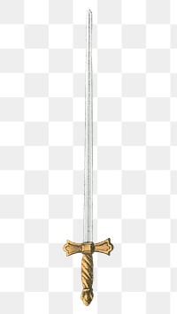 Vintage sword png weapon illustration on transparent background. Remixed by rawpixel.