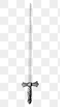 Vintage sword png weapon illustration on transparent background. Remixed by rawpixel.