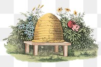 Vintage beehive png illustration on transparent background. Remixed by rawpixel.