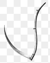 Vintage sickle png illustration on transparent background. Remixed by rawpixel.