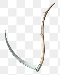 Vintage sickle png illustration on transparent background. Remixed by rawpixel.