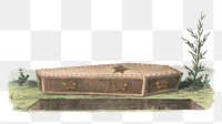 Funeral coffin png, vintage illustration on transparent background. Remixed by rawpixel.