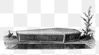 Funeral coffin png, vintage illustration on transparent background. Remixed by rawpixel.