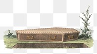 Funeral coffin png, vintage illustration on transparent background. Remixed by rawpixel.