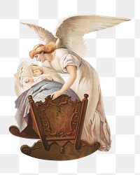 The angel's whisper png, vintage illustration on transparent background. Remixed by rawpixel.