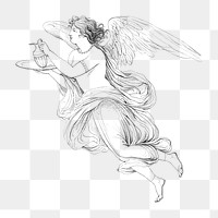 Png An Angel Holding a Carafe on a Plate illustration by David-Pierre Giottino Humbert de Superville, transparent background. Remixed by rawpixel.