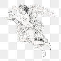 Png An Angel Holding a Carafe on a Plate illustration by David-Pierre Giottino Humbert de Superville, transparent background. Remixed by rawpixel.