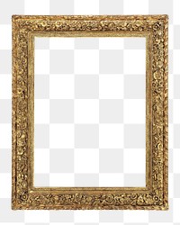 Gold ornate frame png, transparent background. Remixed by rawpixel.