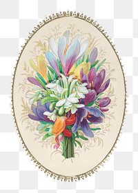 Vintage flower bouquet png illustration, transparent background. Remixed by rawpixel.