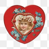 Heart png opens to reveal cupid, Valentine illustration on transparent background. Remixed by rawpixel.