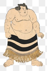 The Sumo Wrestler png, Koyanagi Tsunekichi, illustration by Utagawa Kunisada on transparent background. Remixed by rawpixel.