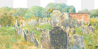 Png Colonial Graveyard at Lexington, illustration by Childe Hassam, transparent background. Remixed by rawpixel.