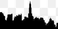 New York png cityscape silhouette, transparent background. Remixed by rawpixel.