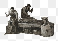 The Blacksmith png, vintage illustration by George Jones on transparent background. Remixed by rawpixel.