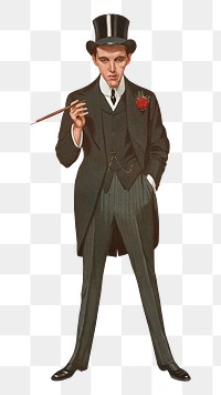 Man in tuxedo png, vintage illustration by Leslie Matthew 'Spy' Ward on transparent background. Remixed by rawpixel.