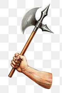 Battle ax png war sticker, transparent background.  Remixed by rawpixel.