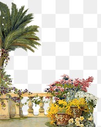 Sanremo balcony border png, transparent background. Remixed from vintage artwork by rawpixel.