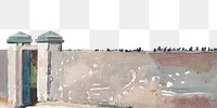 Wall border png, transparent background. Remixed from Winslow Homer artwork, by rawpixel.