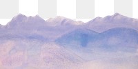 Purple hills png watercolor border, transparent background. Remixed from Arthur B Davies artwork, by rawpixel.