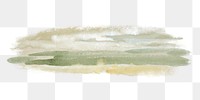 Green bush stroke  png watercolor illustration element, transparent background. Remixed from Arthur B Davies artwork, by rawpixel.